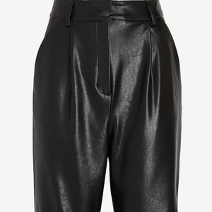 Express High Waisted Faux Leather Bermuda Shorts